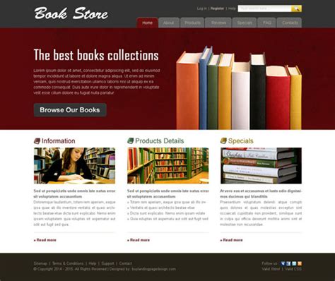 Bookstore Website Templates & Page Designs .